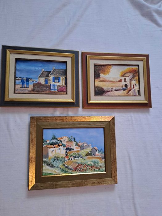 tablou pictura pe panza 32/40 cm semnat