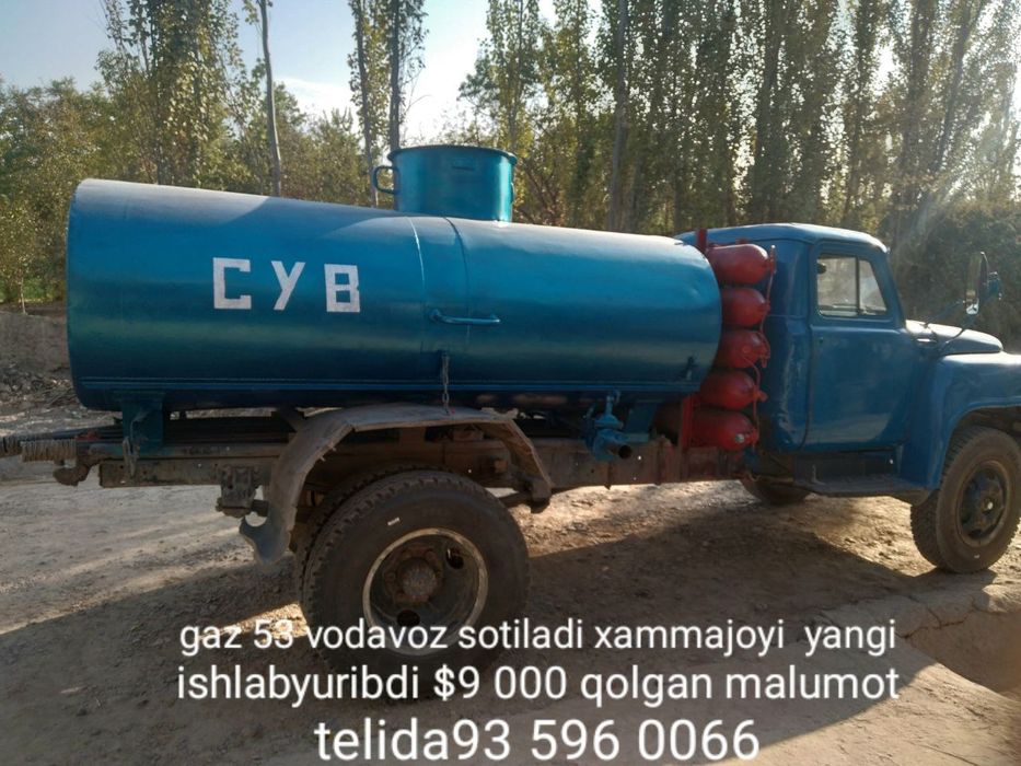 Qamashi:Gaz 53 vodavoz 5t sotiladi 1988 yil 6 balon yangi