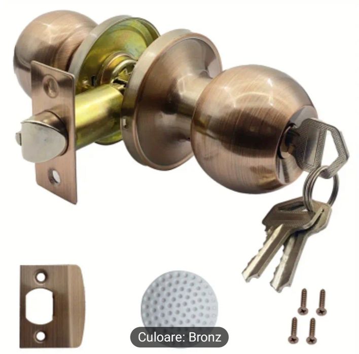 Maner usa rotund tip buton cu rozeta