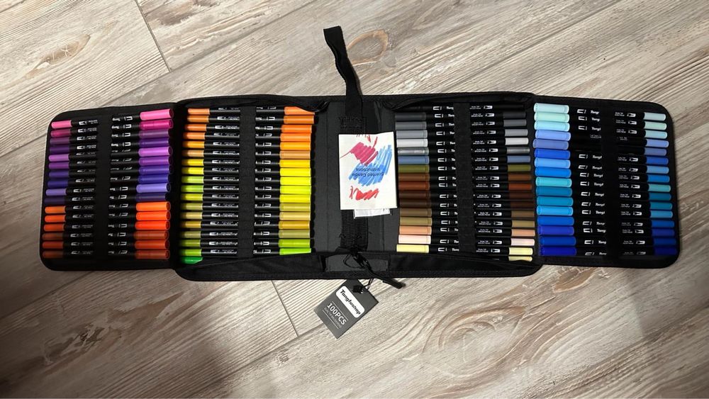 Carioci 100 buc dual tip brush pen(gen rotring varful)