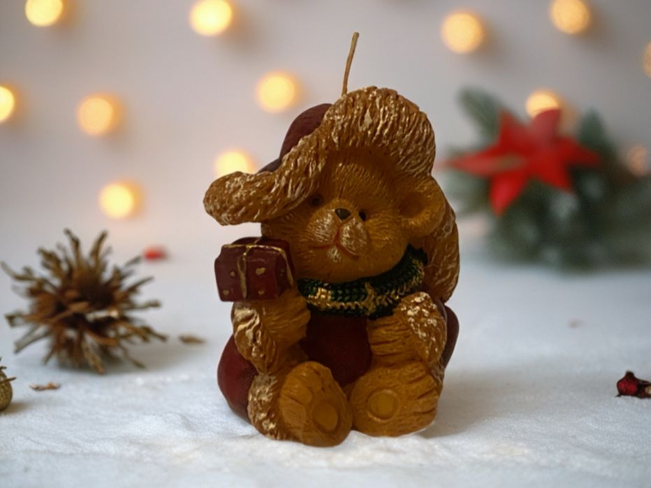 Lumânare Decorativă Ursulet de Crăciun