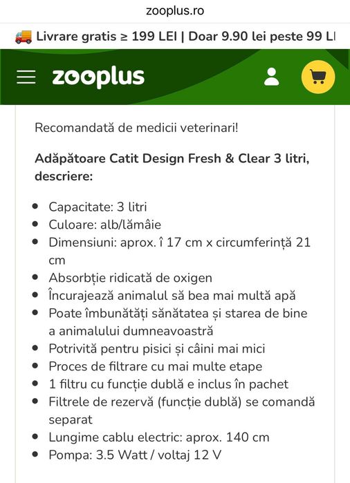 Fantana de apa pentru pisici Catit