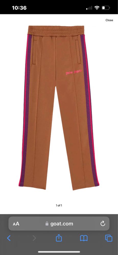 Palm Angels College Slim Track Trousers 'Brown Magenta'