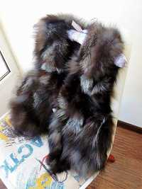 Къс елек сребърна лисица*50см Real fox Fur