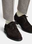 Pantofi derby brogue 41 41.5 premium DEVRED NOI piele naturala moale