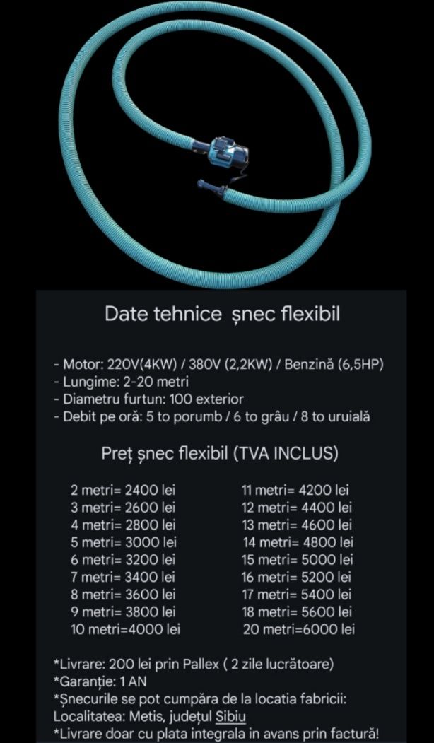 Snec cereale flexibil 6 metri 220v