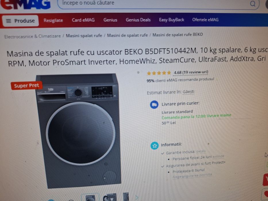 Masina de spalat cu uscător beko