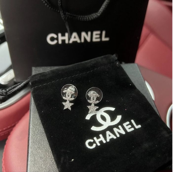 Обеци сребърни chanel