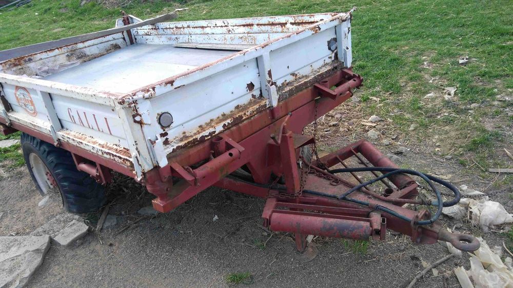 remorca agricola gunoi 6x6 tractiune basculare hidraulica frana