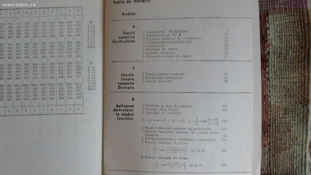 Algebra(vol.2)Functii numerice ;Aplicatii diverse.