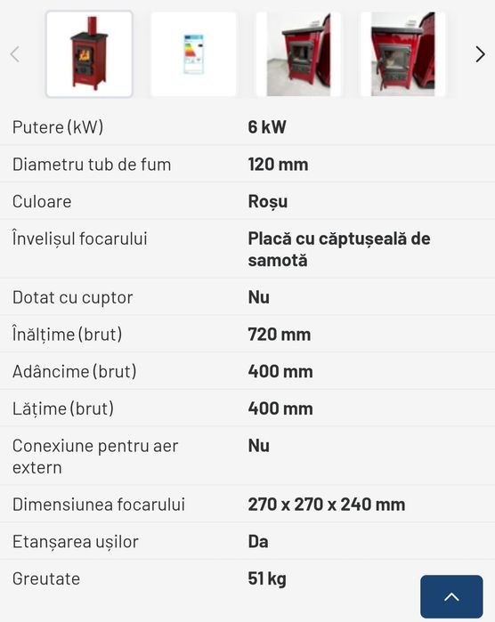 Sobă Happy tip șemineu