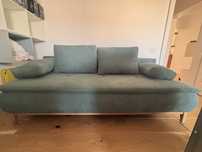Canapea Boxspring albastra