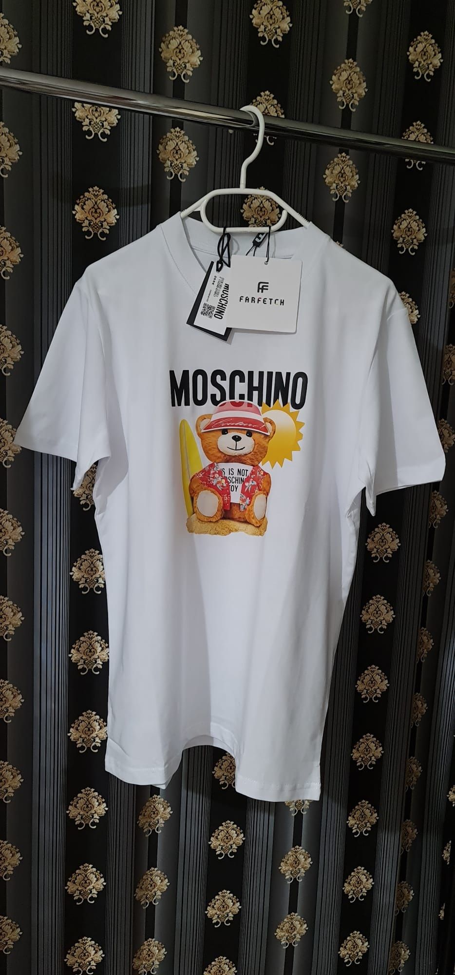 Tricou Moschino alb negru unisex