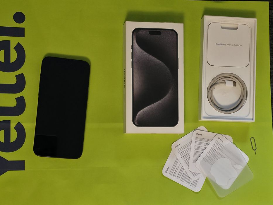 256GB iPhone 15 Pro Max Yettel Гаранция 2026г. Black Titanium / Черен