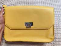 Жълта дамски чанта с дълга дръжка