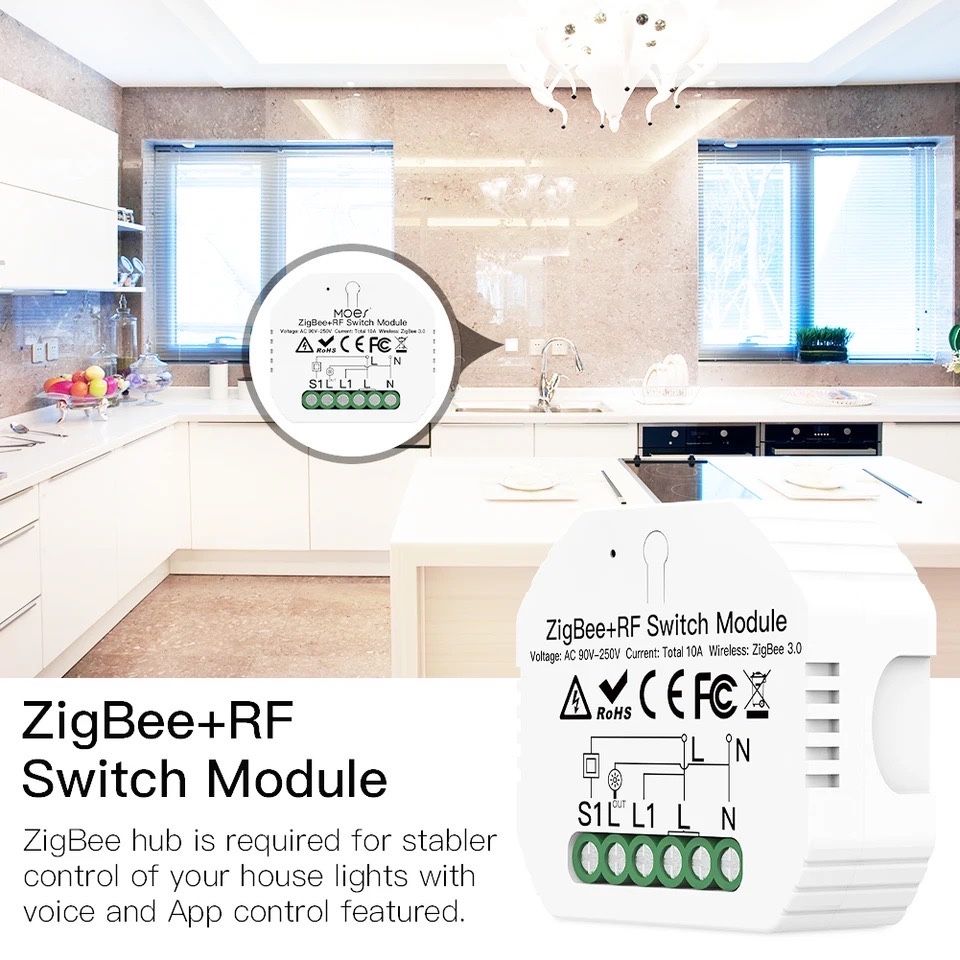 MOES Smart ZigBee WiFi Switch Module Димер