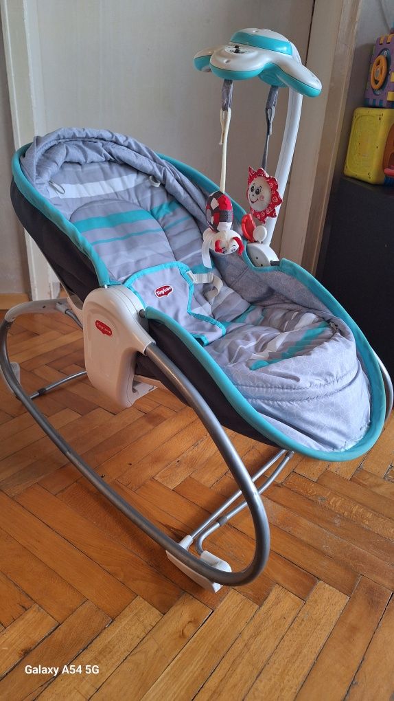 Люлка-шезлонг Tiny Love Rocker Napper, Сив/Тюркоаз