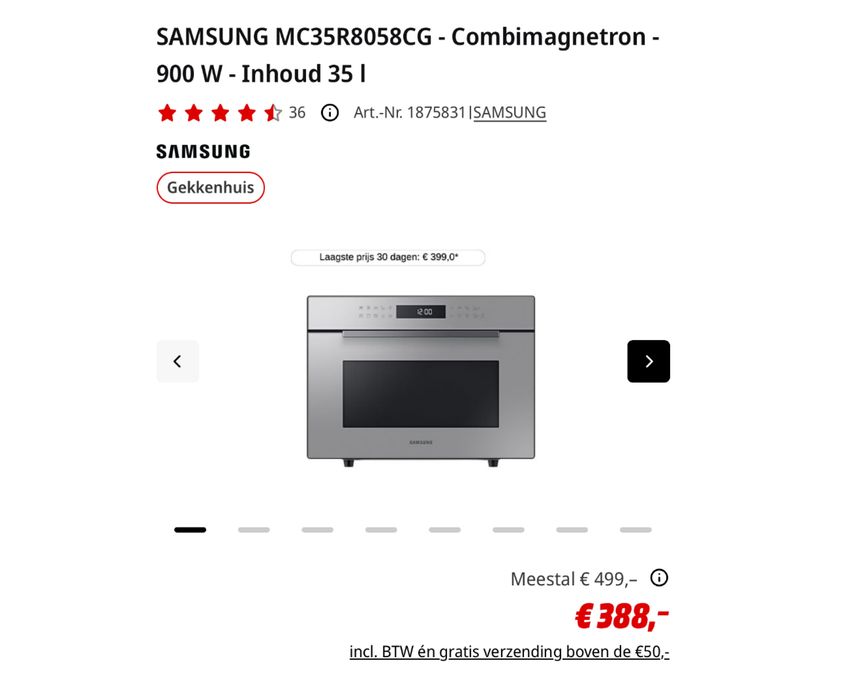 Cuptor cu microunde combinat 35L Samsung MC35R8058CG