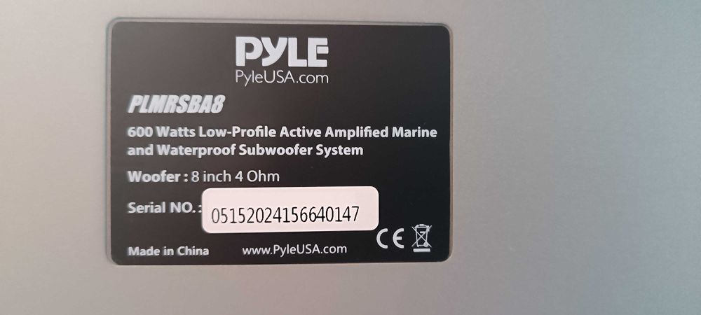Subwoofer auto sau marin - activ - slim - 600W Pyle - USA - Waterproof