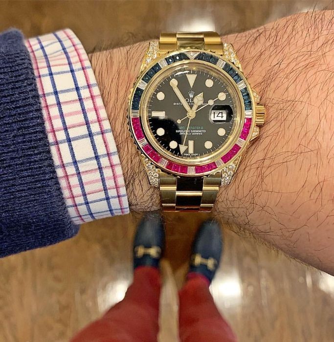 Rolex GMT Master Rainbow / ceas de mana cu diamante AUTOMATIC