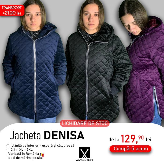 Haine de dama geci, veste, marimi mari plus size xxl de iarna