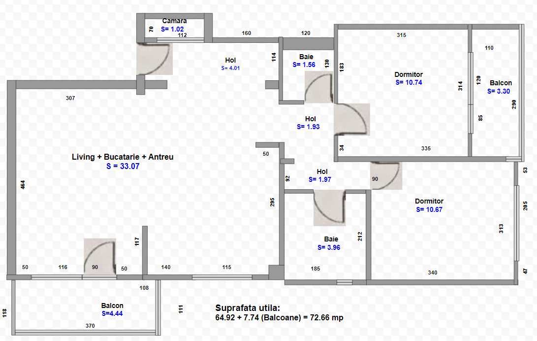 Apartament modern 3 camere, 2 bai, 2 balcoane, dubla orientare Iosia N