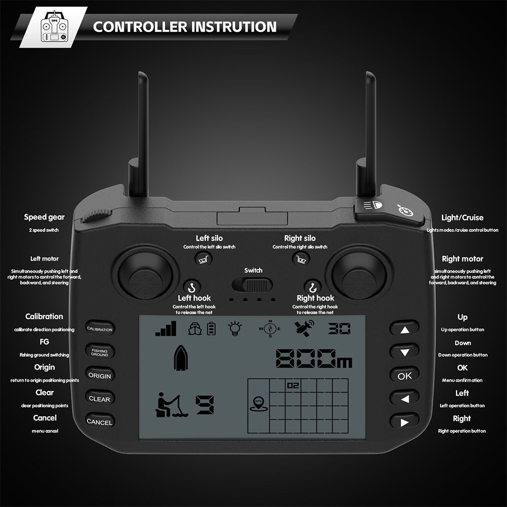 FLYTEC V080 GPS+ВКЛЮЧЕНИ: SONAR, 20000mah батерия, Гаранция 1г.
