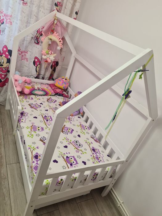 Pătuț copii tip căsuța 160x80