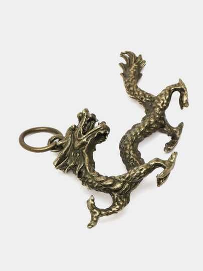 Брелок сувенир, на ключи -  золотой дракон и бронзовый.