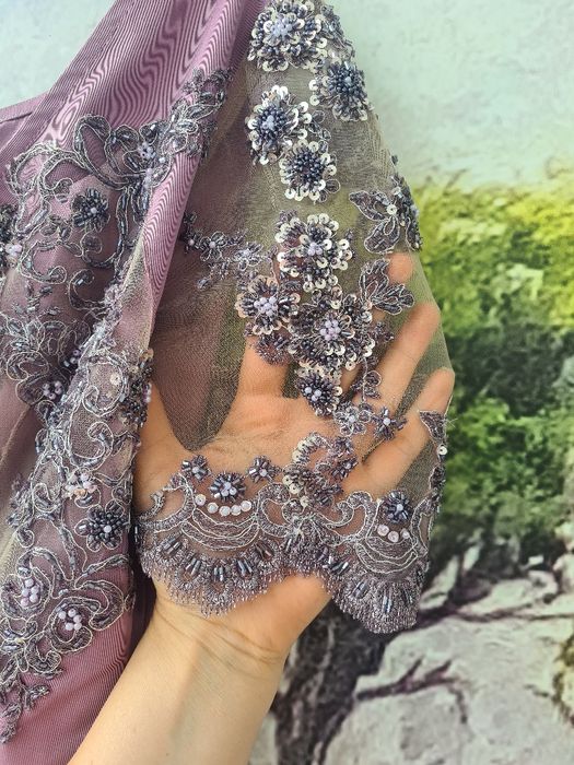 Rochie de ocazie lila cu dantela