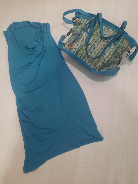 Geanta și rochie mărimea S,  culorea turcoaz