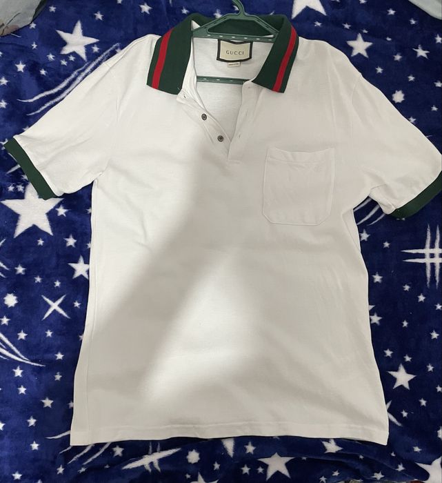 Tricou Gucci tip polo alb
