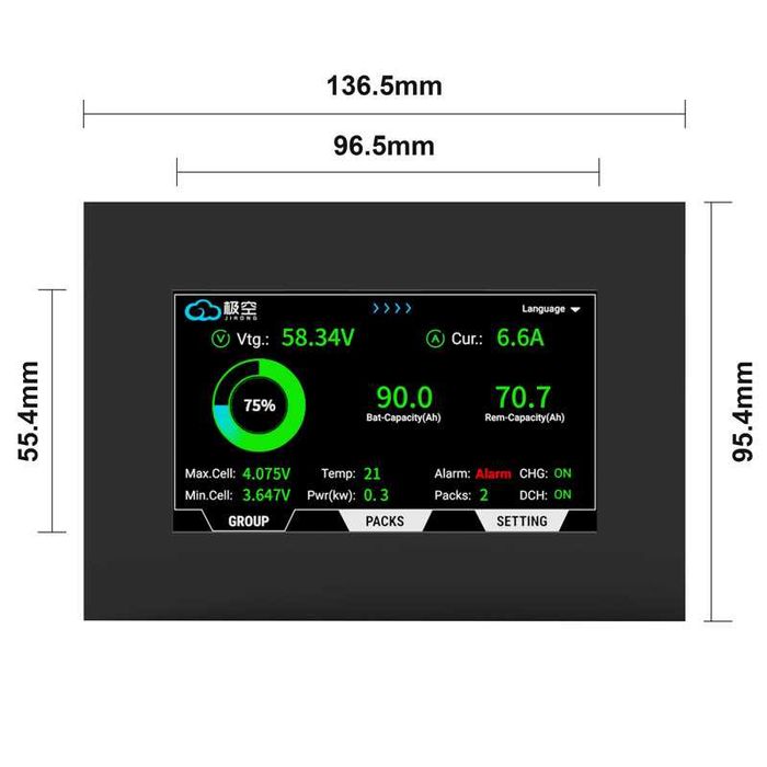 Display BMS JK Toucscreen V19 interfata UART suporta paralelizare