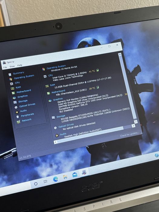 Laptop acer Gaming• i5-7300H •GTX 1050•taste luminate,stare excelenta