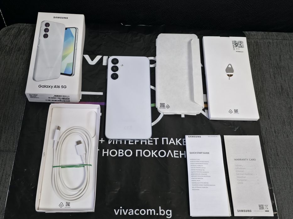 КАТО НОВ 128GB Samsung A16 5G Vivacom Гаранция 2027г. Gray | Сив