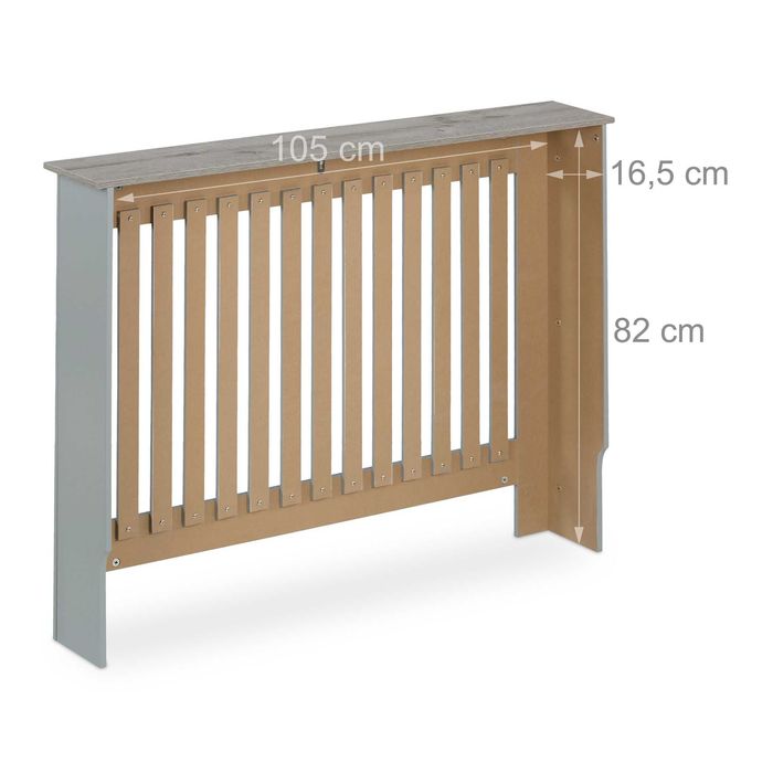 Masca decorativa pentru calorifer cu raft MDF design modern 83x19x112