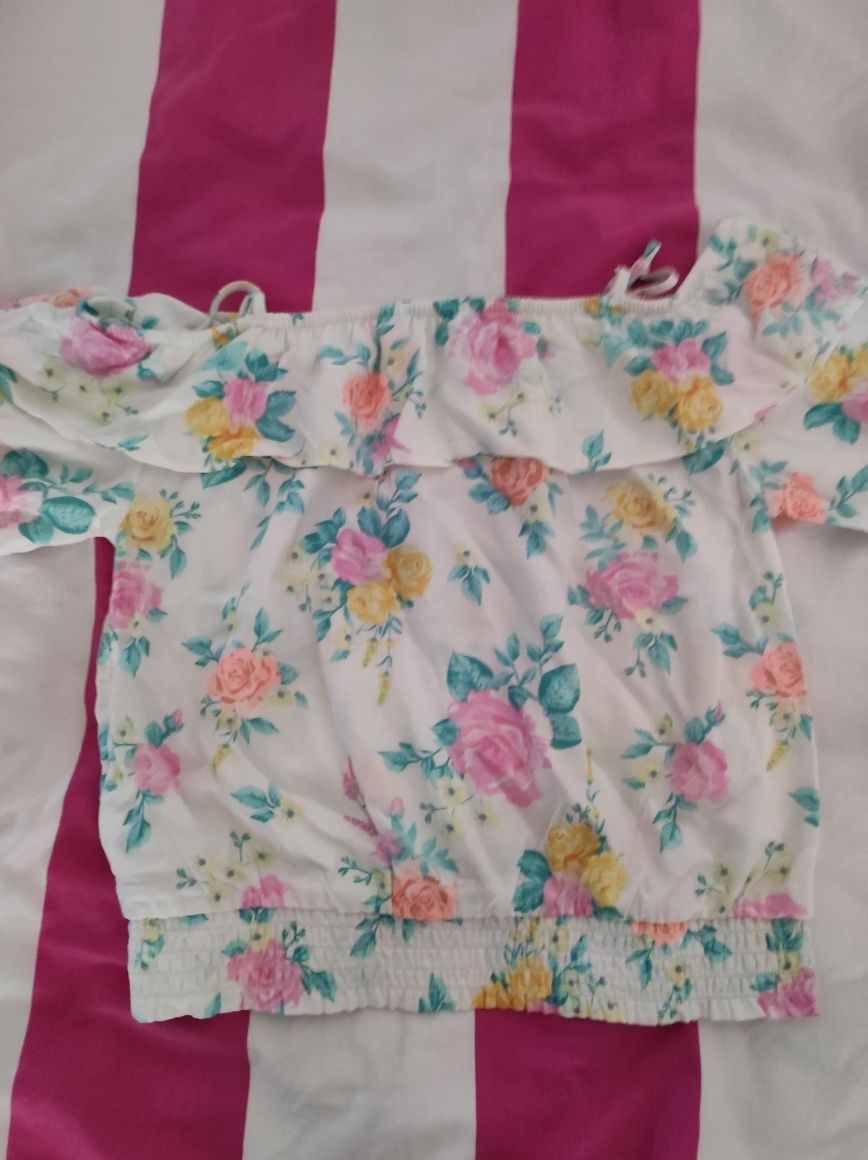 Bluziță alba vara cu umerii goi H&M