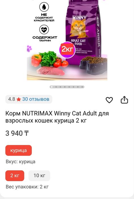 Корм для кошек Winny