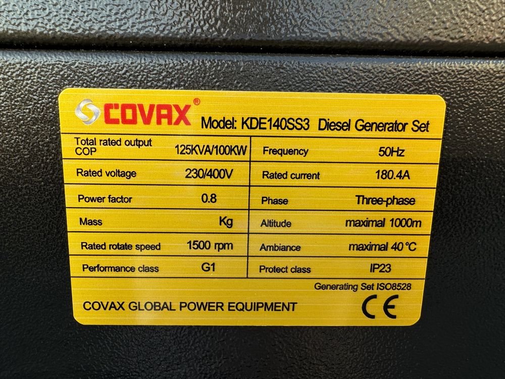 Generator covax 100kw