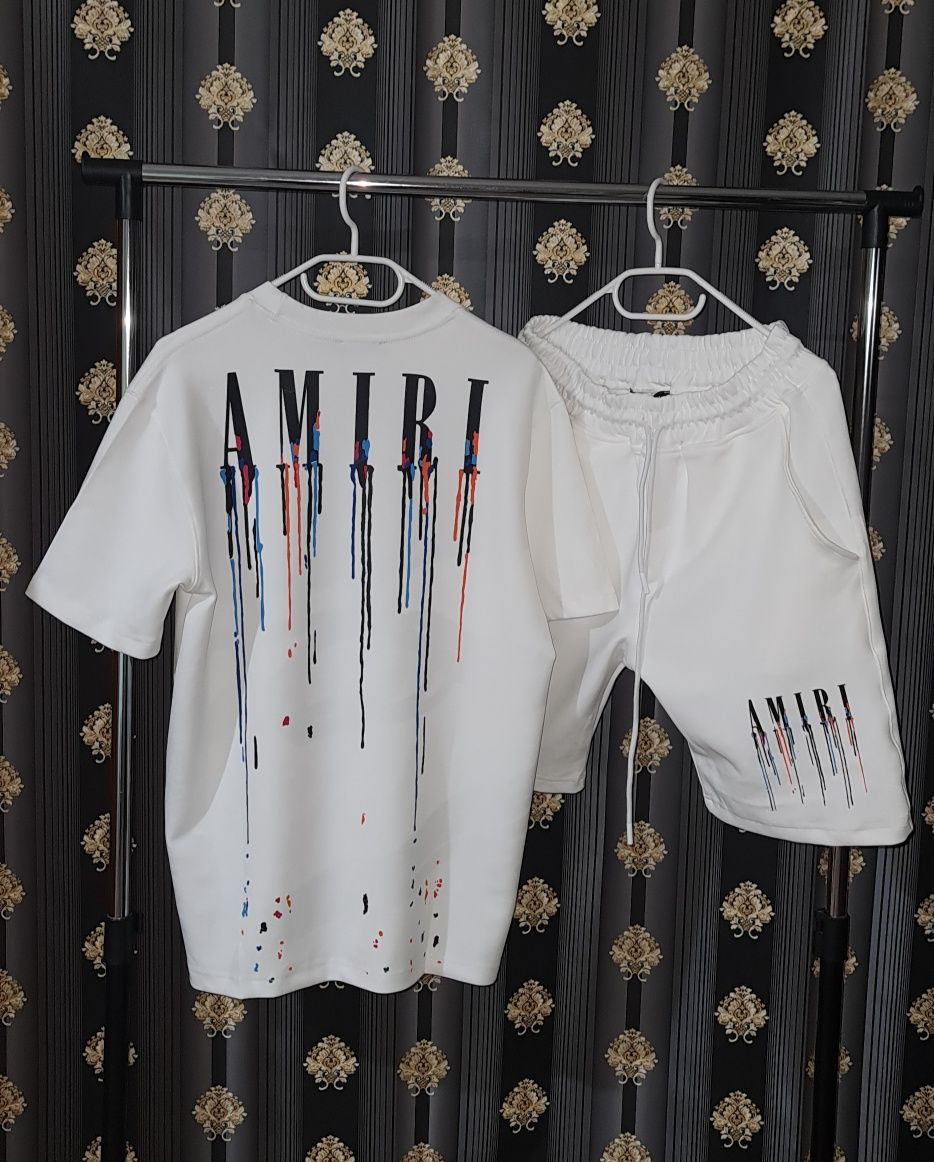 Compleu vară AMIRI  / Essentials  alb negru  / denim tears / Trapstar