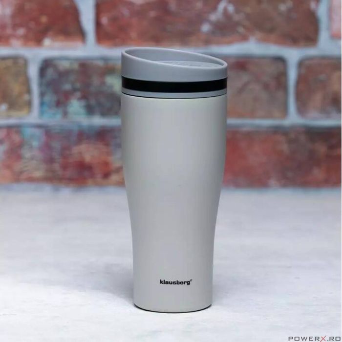 Cana termica, bej, 380ml, termos, inox, Klausberg