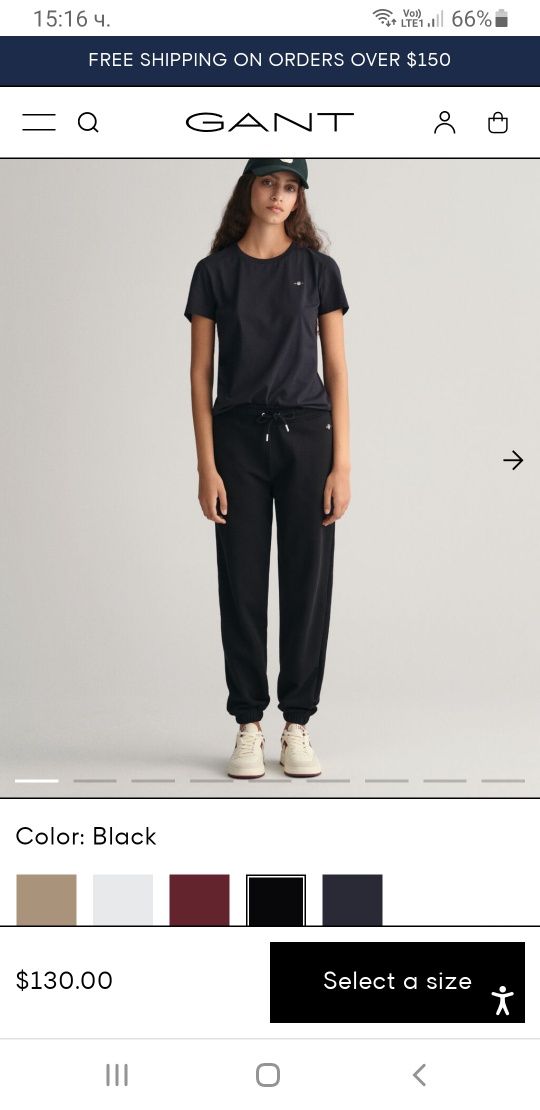 GANT Womens Cotton Pant Size M НОВО! ОРИГИНАЛ! Дамско Долнище!