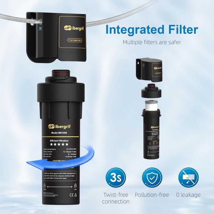 Filtru apă Ibergrif M91009 – montaj sub chiuvetă, apă curată și sigură