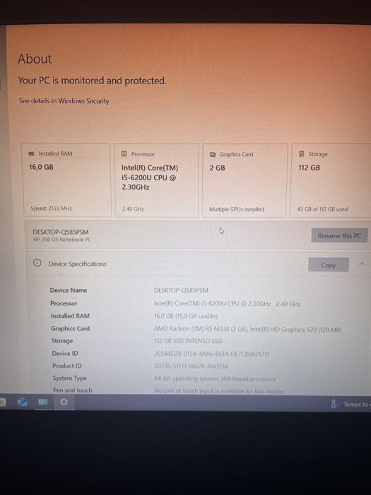 Pentru informatica scoala 250 G5, intel i5-6200