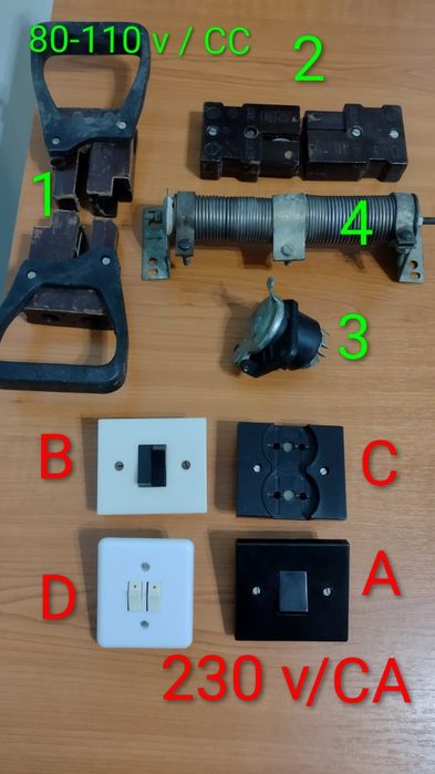 4*Prize și întrerupătoare CC/CA , rezistență CC