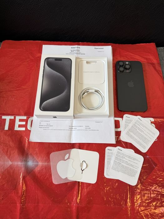 КАТО НОВ 256GB iPhone 15 Pro Max Технополис Гаранция 2025 Black /Черен