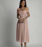 Rochie roz pudrat midi