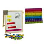 Tabla de scris din lemn cu fractii matematice, pentru copii