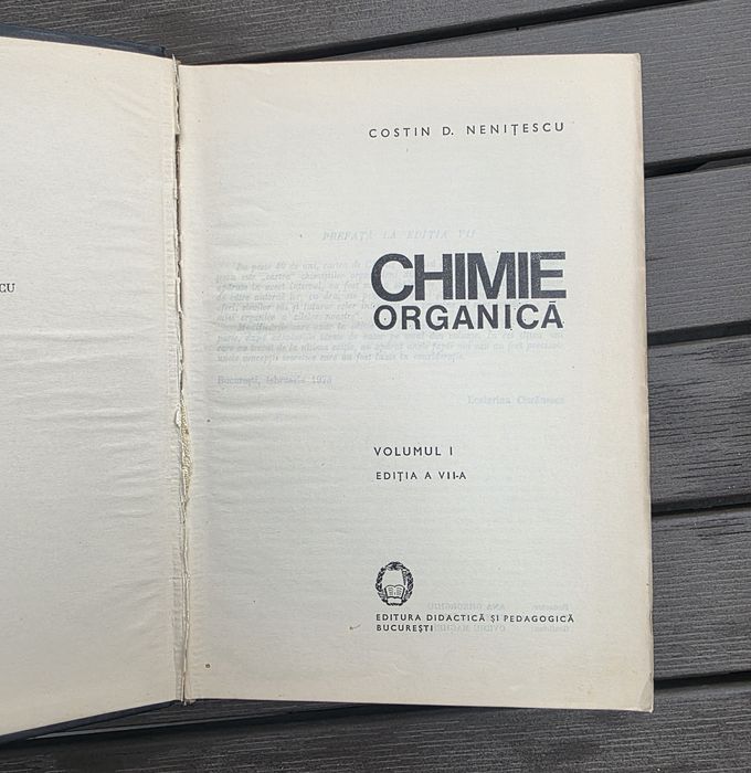 CHIMIE ORGANICA - C. D. Nenitescu (2 volume 1974)