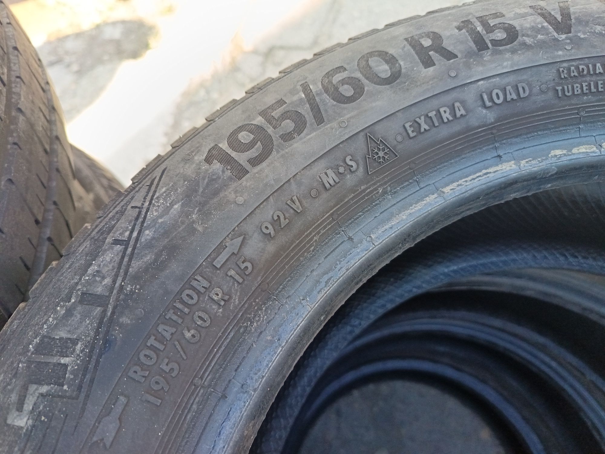 Anvelope 4sezoane ms 195 60 15 continental 2017 6.5-7.5mm